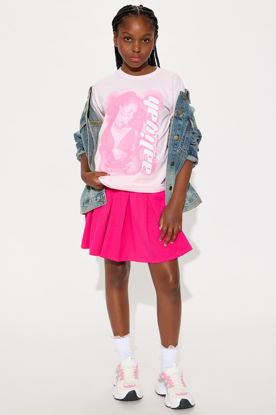Mini Aaliyah More Than A Woman Short Sleeve Tee - Light Pink