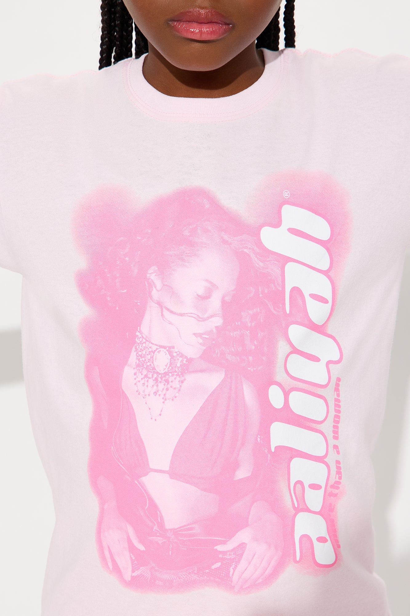 Mini Aaliyah More Than A Woman Short Sleeve Tee - Light Pink