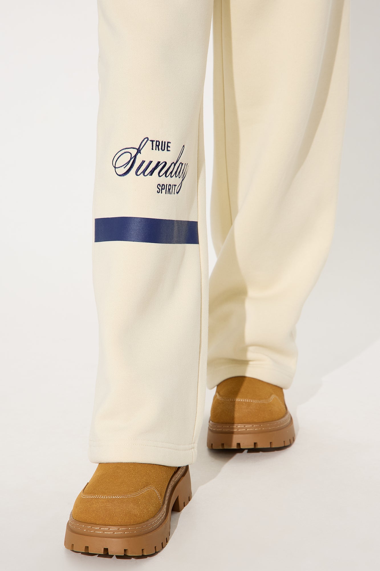 Mini True Sunday Spirit Fleece Pant Set - Cream