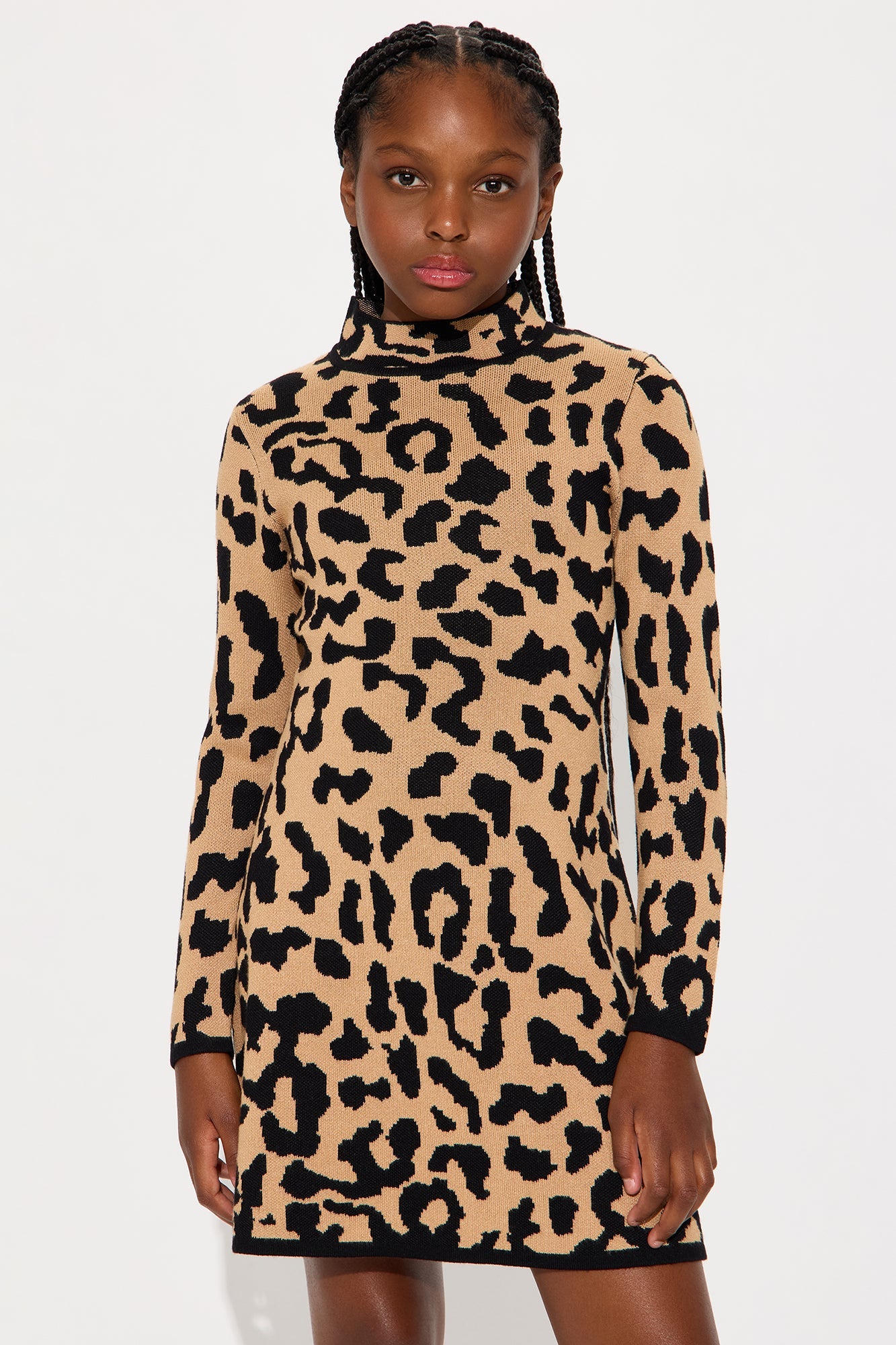 Mini Jinx Sweater Dress - Black/Brown