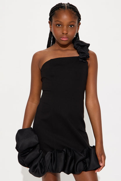 Mini Wilma Ruffle Mini Dress - Black