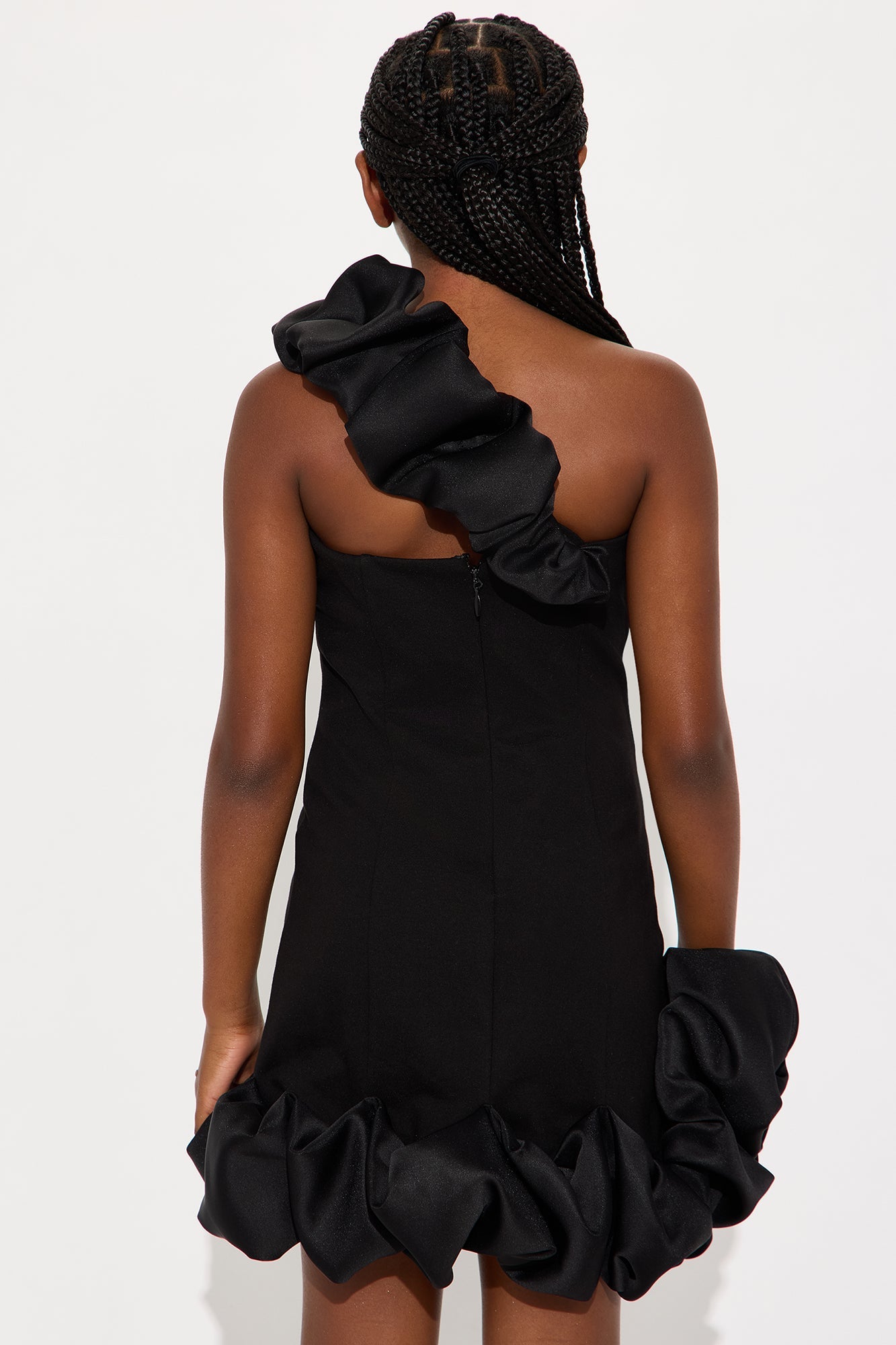 Mini Wilma Ruffle Mini Dress - Black