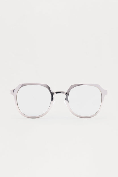Deco Colored Lens Aviator Metal Sunglasses - Silver