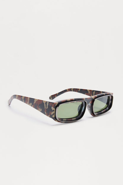 Matte Camo Round Frame Sunglasses - Camouflage