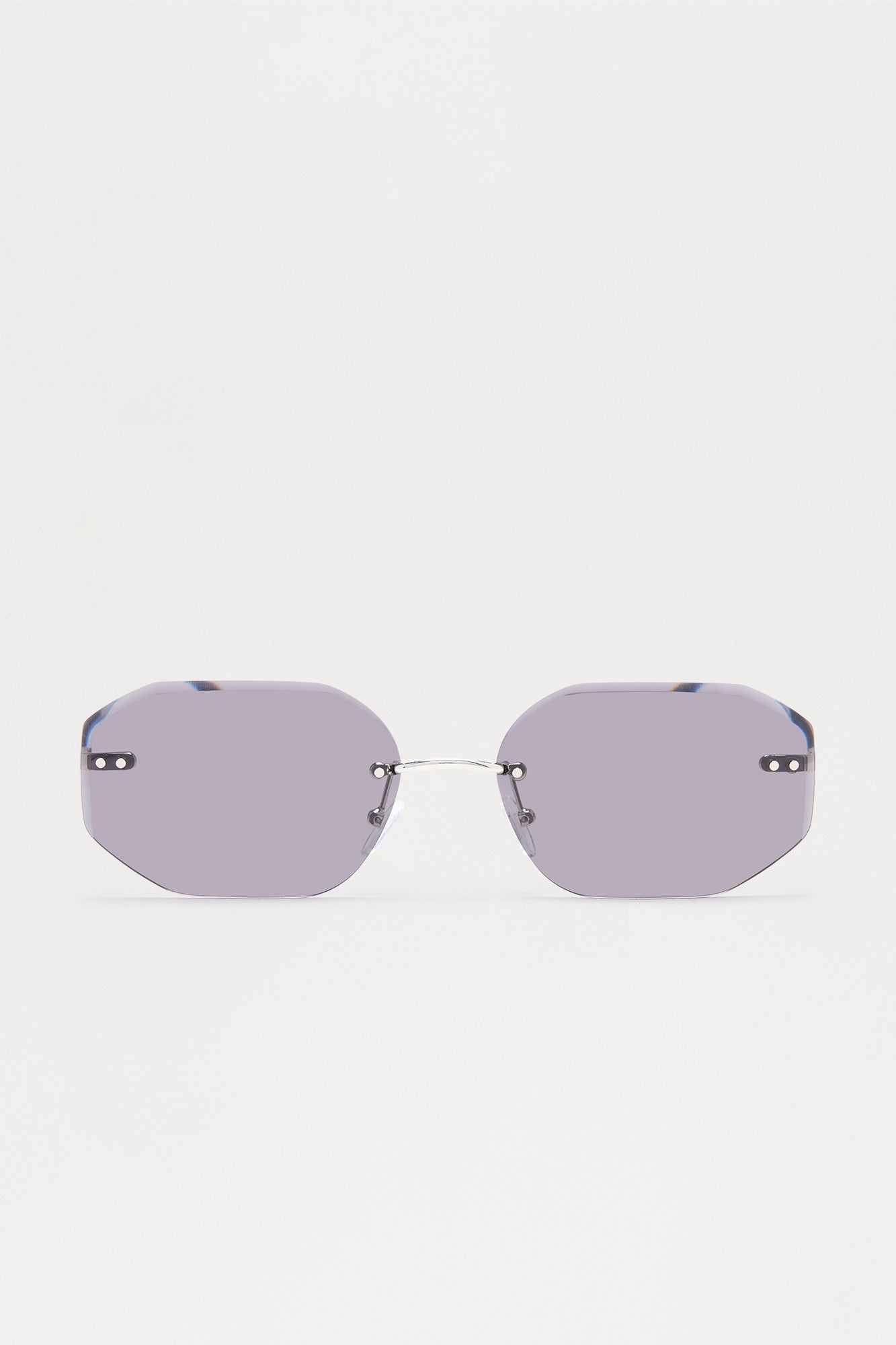 Frameless Geometric Colored Lens Sunglasses - Black/Smoke