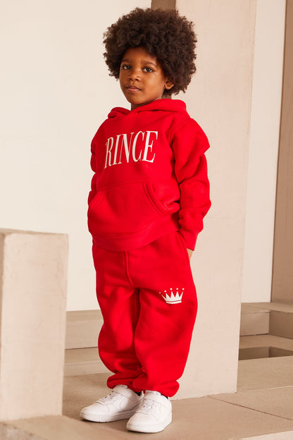 Family Goals Mini Prince Hoodie - Red