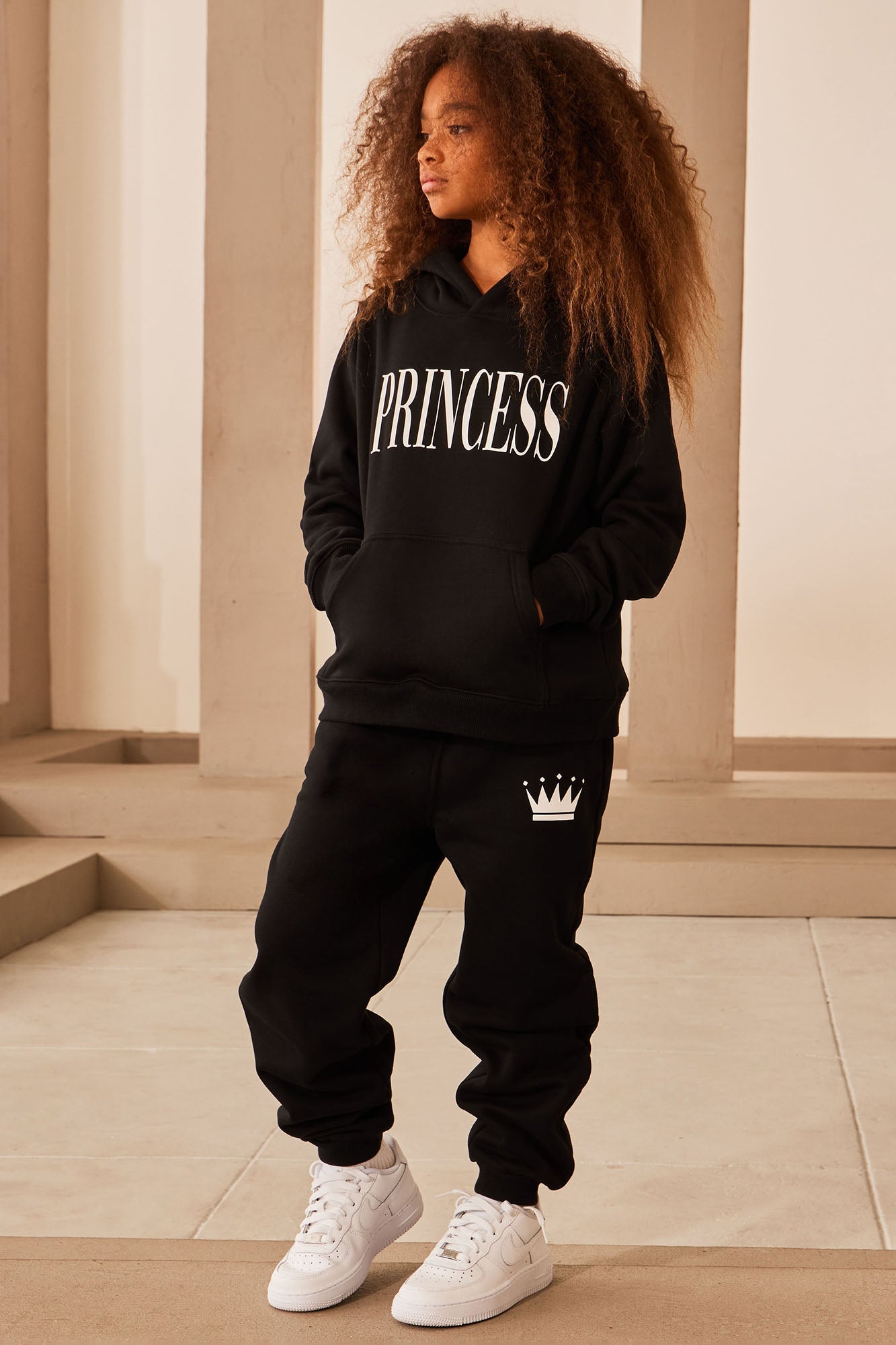 Family Goals Mini Princess Hoodie - Black