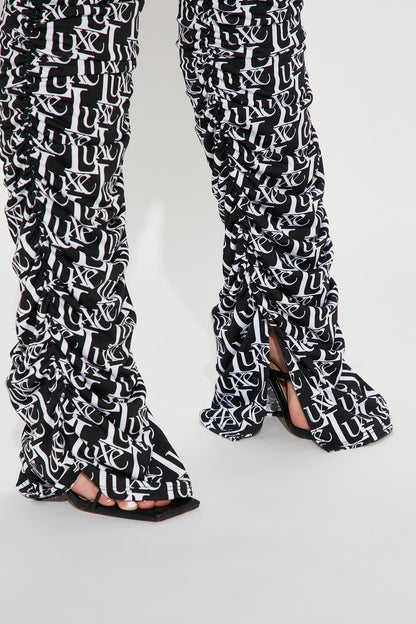 Labeled Luxe Stacked Skinny Pant - Black/White