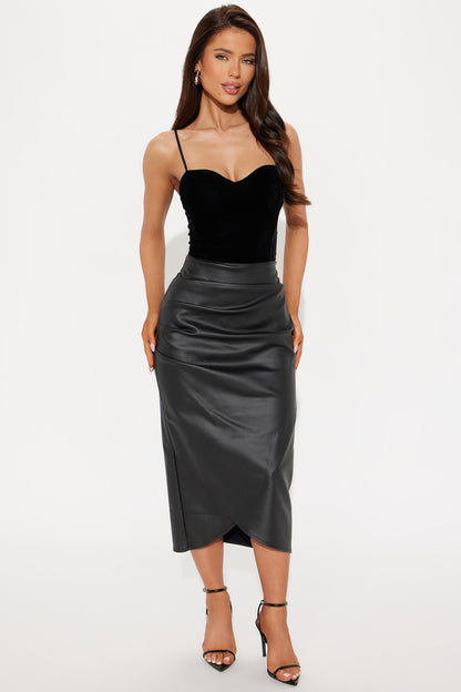 Valencia Velvet Bodysuit - Black