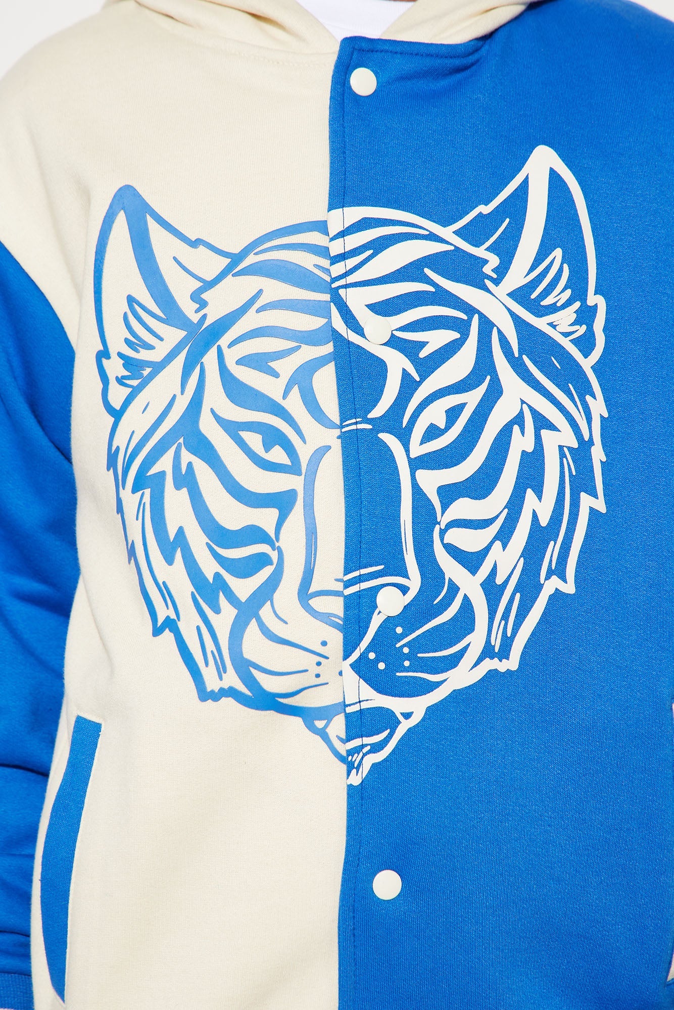 Mini Tiger Spirit Fleece Hoodie - Blue