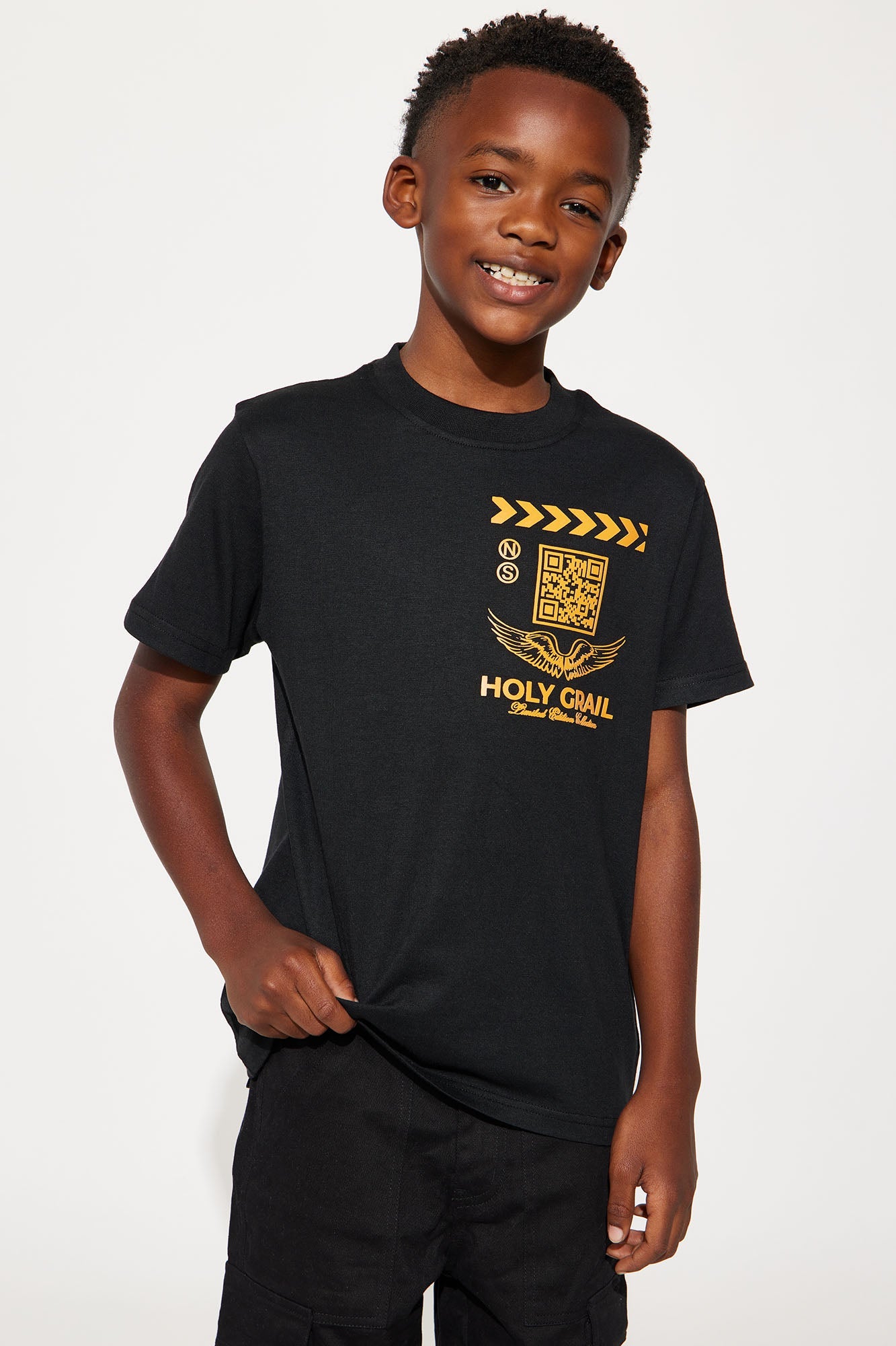 Mini Holy Grail Front/Back Short Sleeve Tee - Black