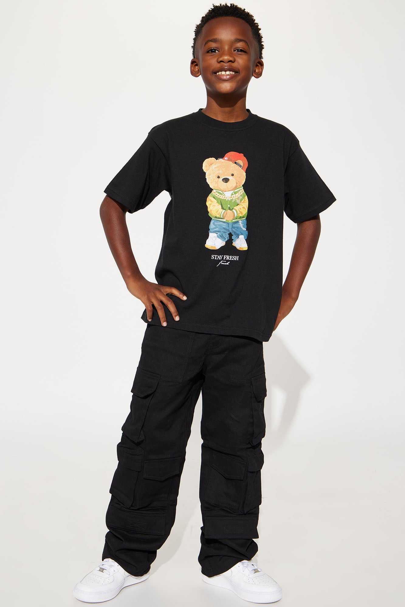 Mini Staying Fresh Bear Short Sleeve Tee - Black