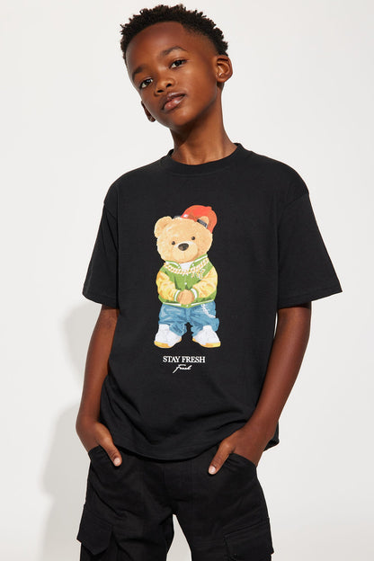 Mini Staying Fresh Bear Short Sleeve Tee - Black