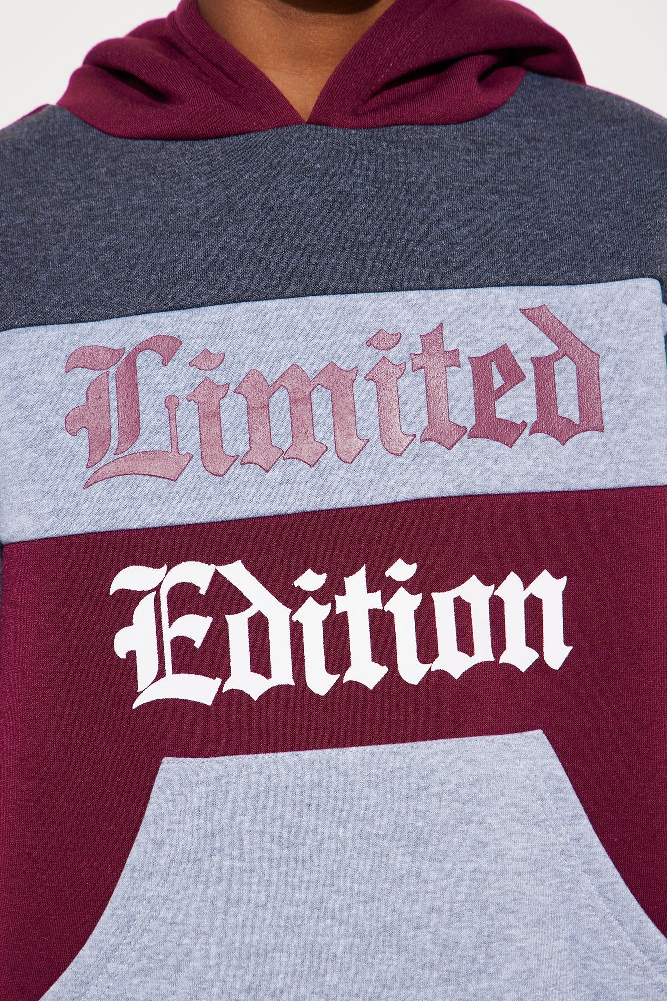 Mini Limited Edition Colorblock Fleece Pant Set - Burgundy