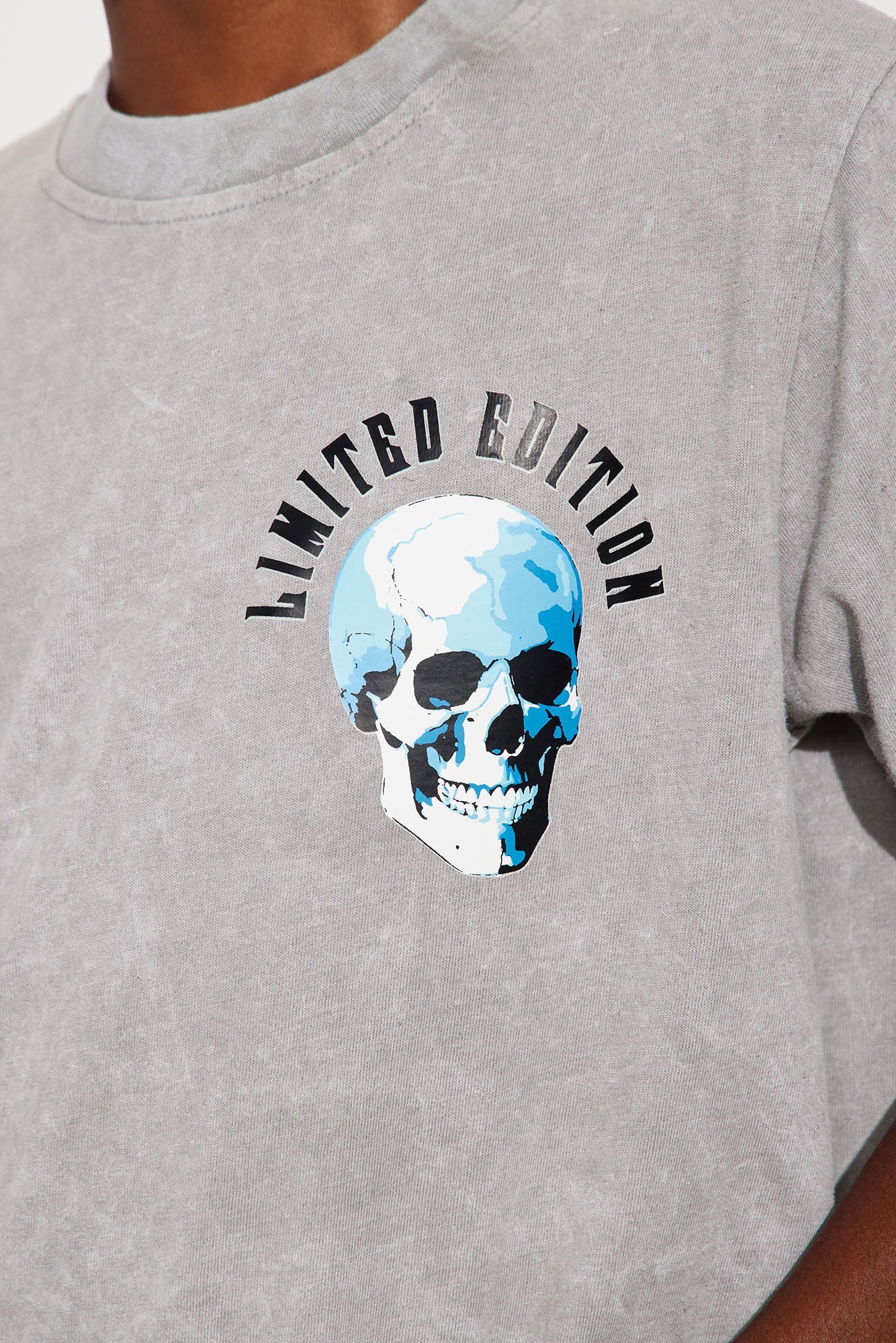 Mini Skull Limited Edition Front/Back Short Sleeve Tee - Grey