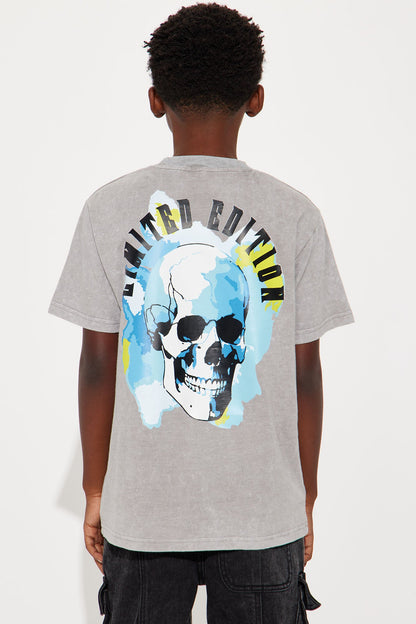 Mini Skull Limited Edition Front/Back Short Sleeve Tee - Grey