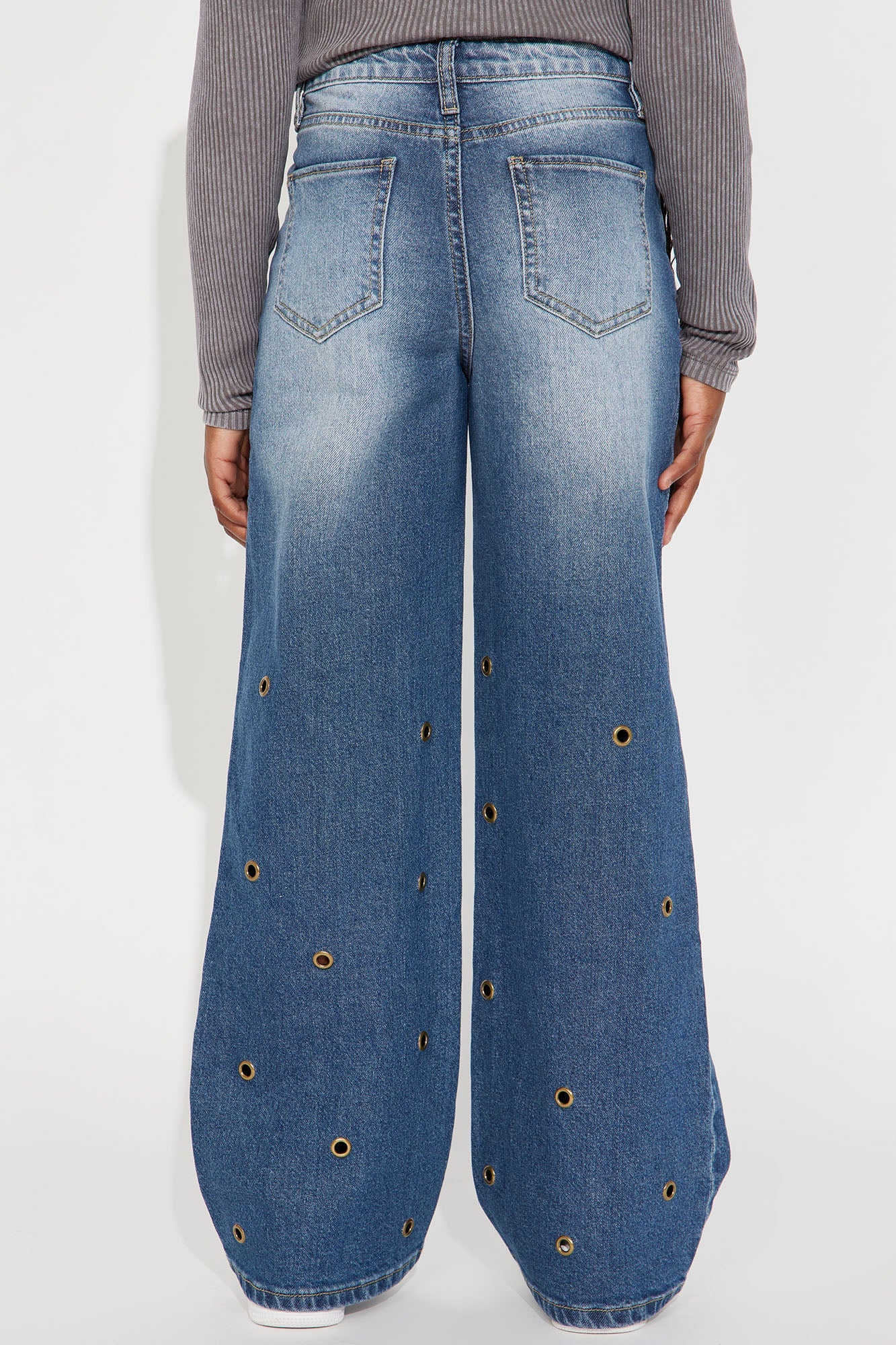 Mini Kali Hardware Wide Leg Jeans - Dark Wash