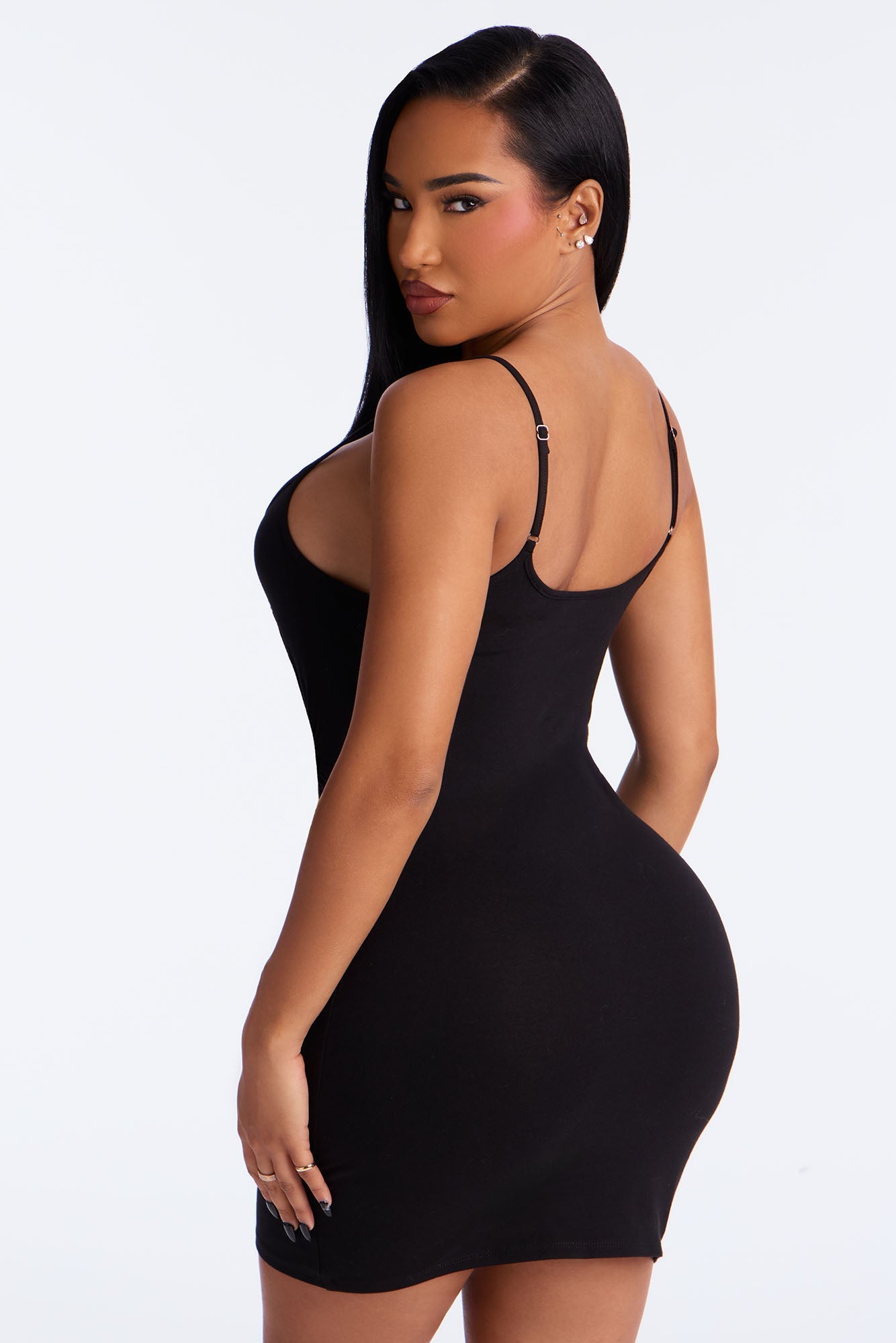 Just A Peek Heart Cotton Chemise - Black