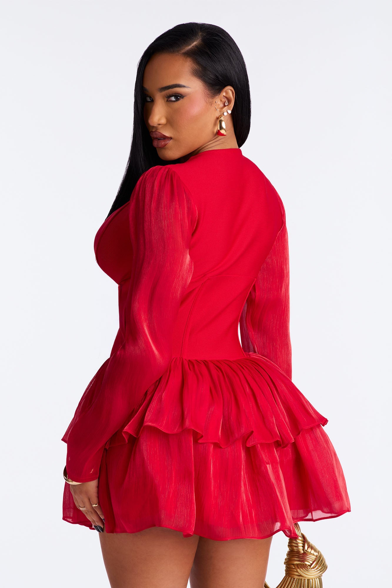 Keep Up Corset Waist Bandage Micro Mini Dress - Red