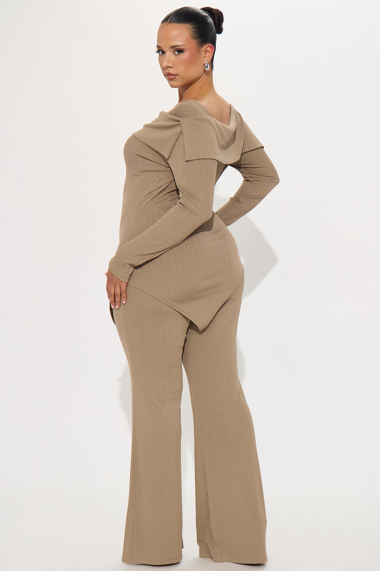 Cierra Off Shoulder Pant Set - Stone