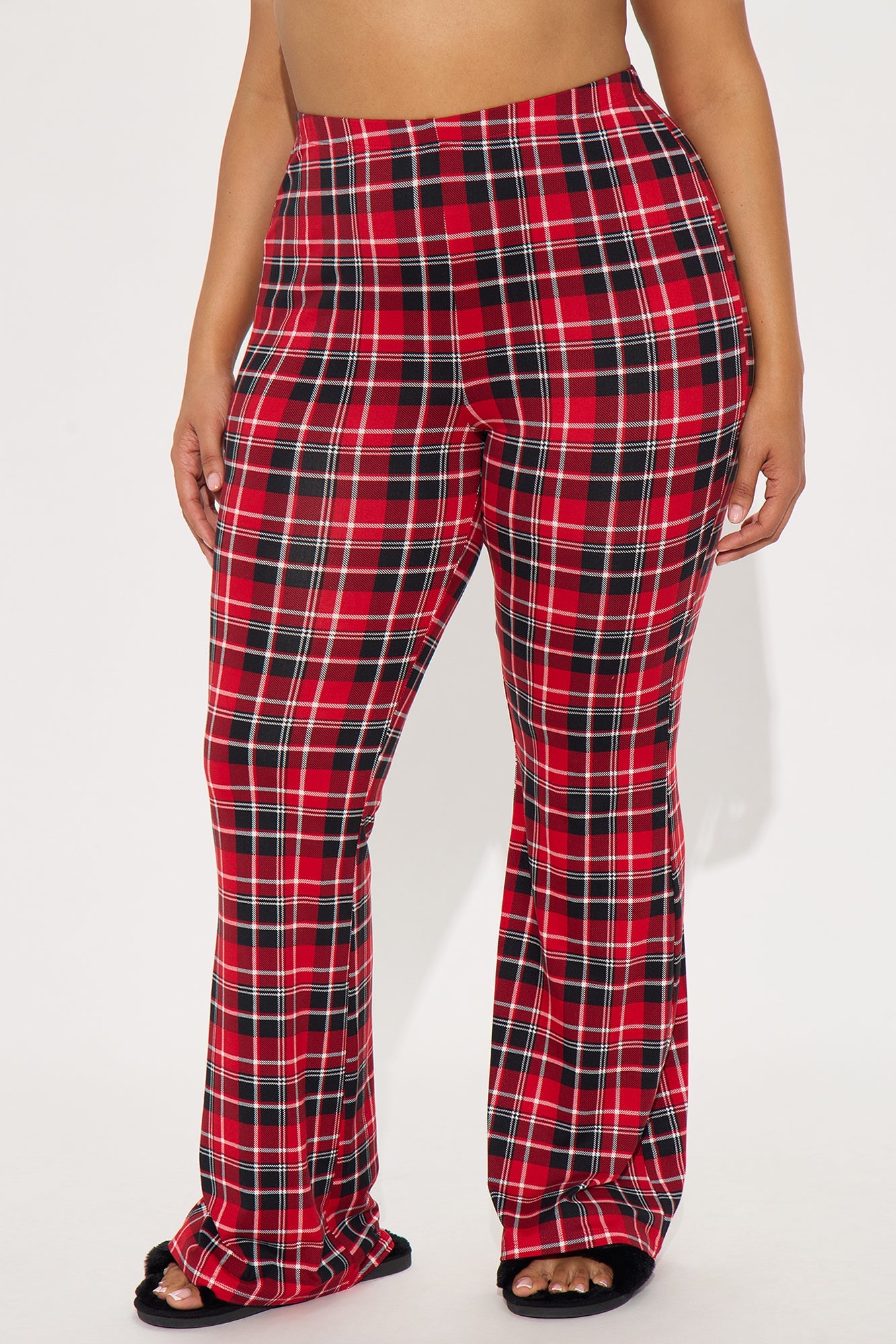 Anastasia Plaid Flare Pant - Red/combo