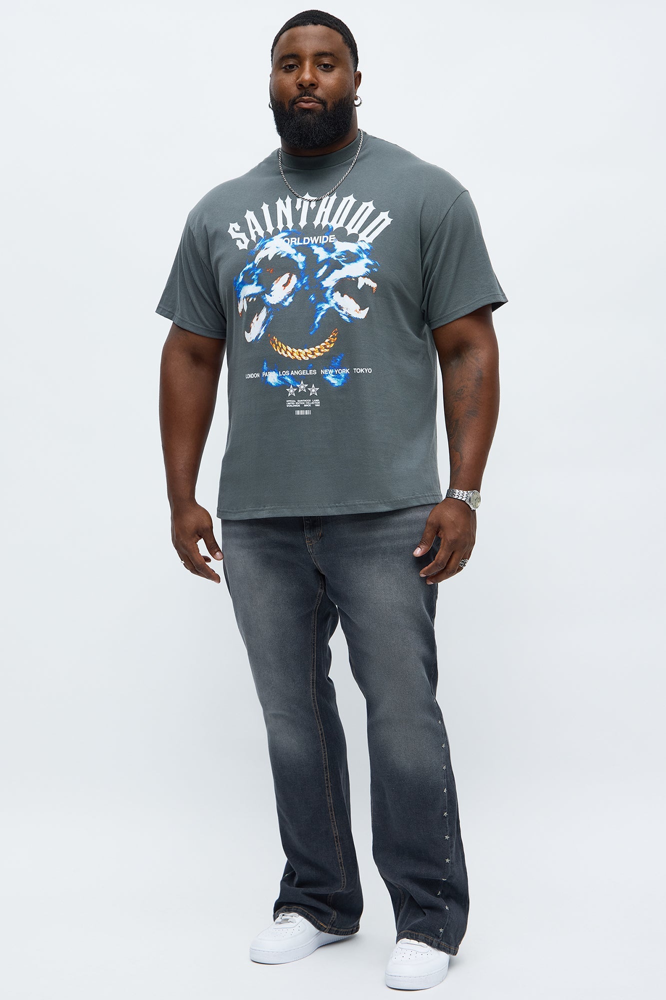 Sainthood Worldwide Short Sleeve Tee - Charcoal