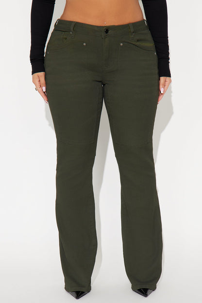 Headed West Straight Leg Pant - Dark Olive