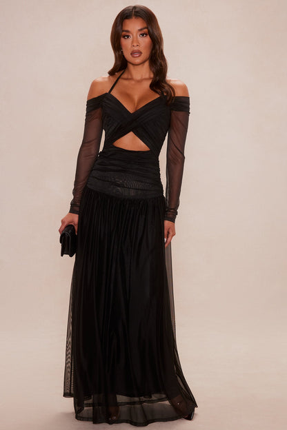 Born Bold Mesh Maxi Dress - Black