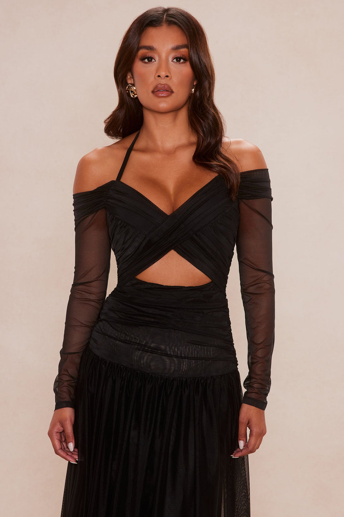 Born Bold Mesh Maxi Dress - Black
