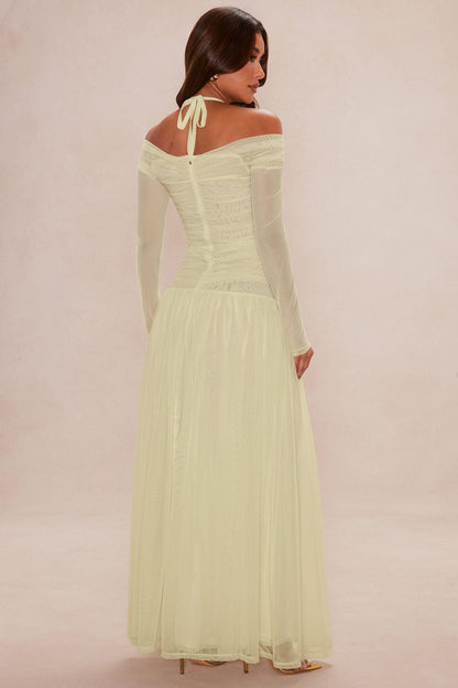 Born Bold Mesh Maxi Dress - Butter Yellow