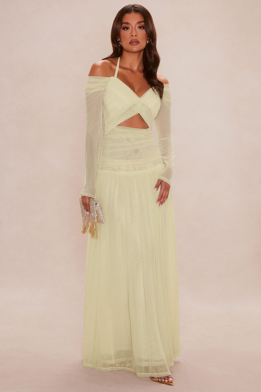 Born Bold Mesh Maxi Dress - Butter Yellow