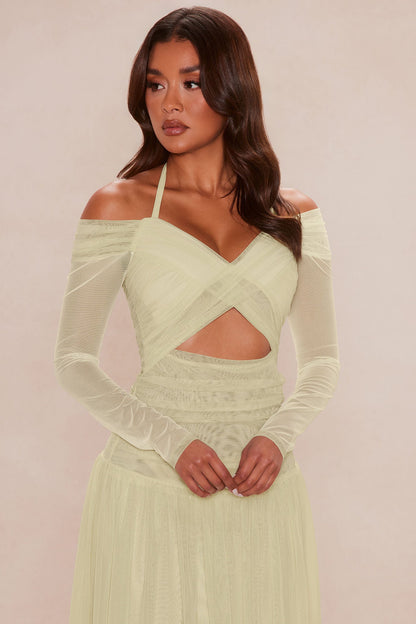 Born Bold Mesh Maxi Dress - Butter Yellow