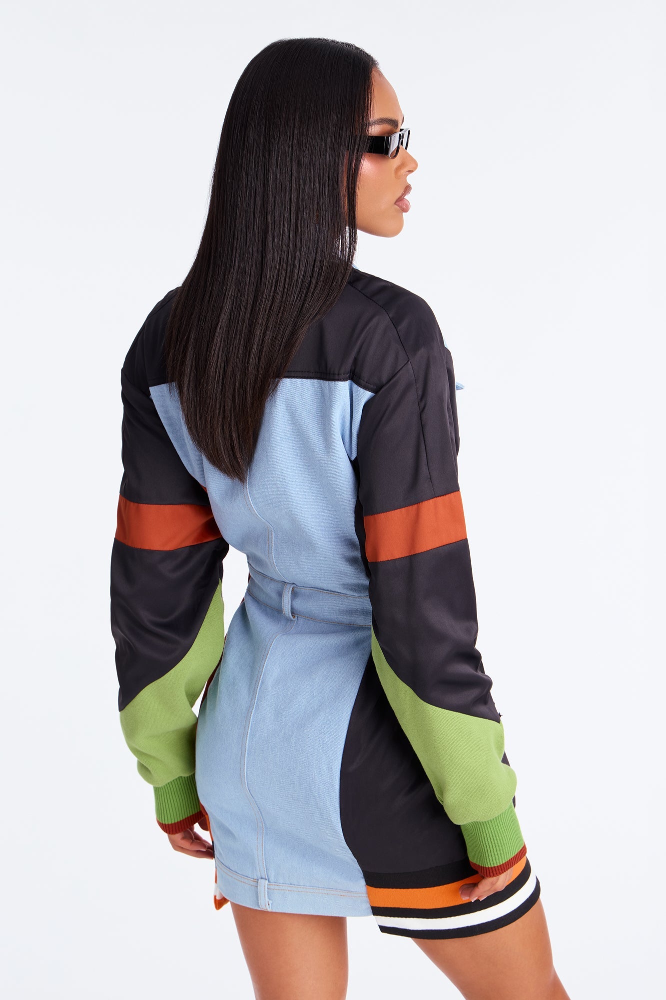 Tall Sonic Zoom Denim Mini Dress - Black/combo