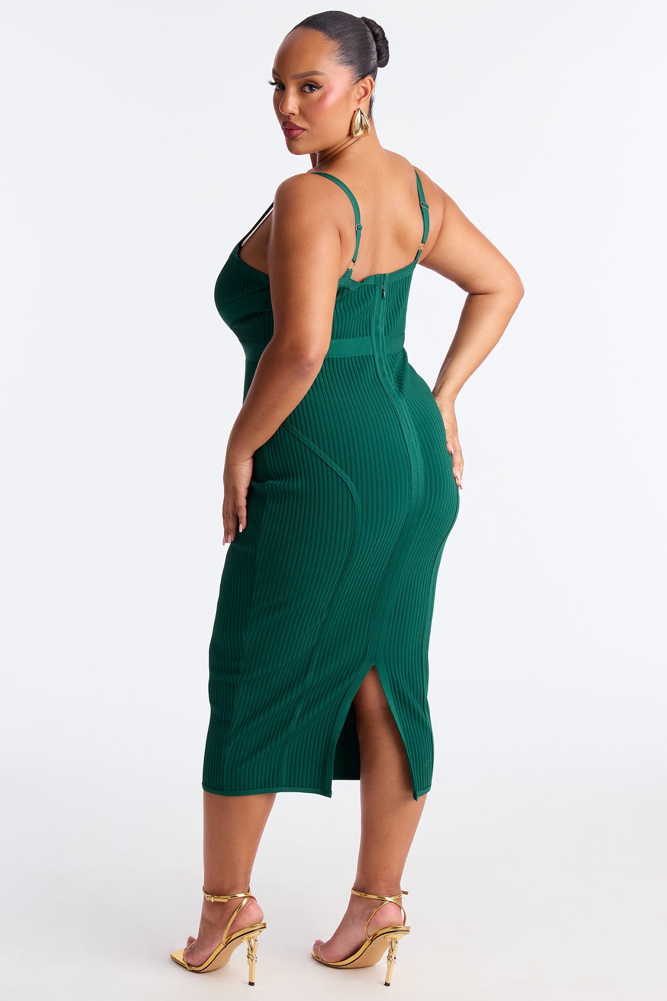 Misty Bandage Midi Dress - Hunter Green
