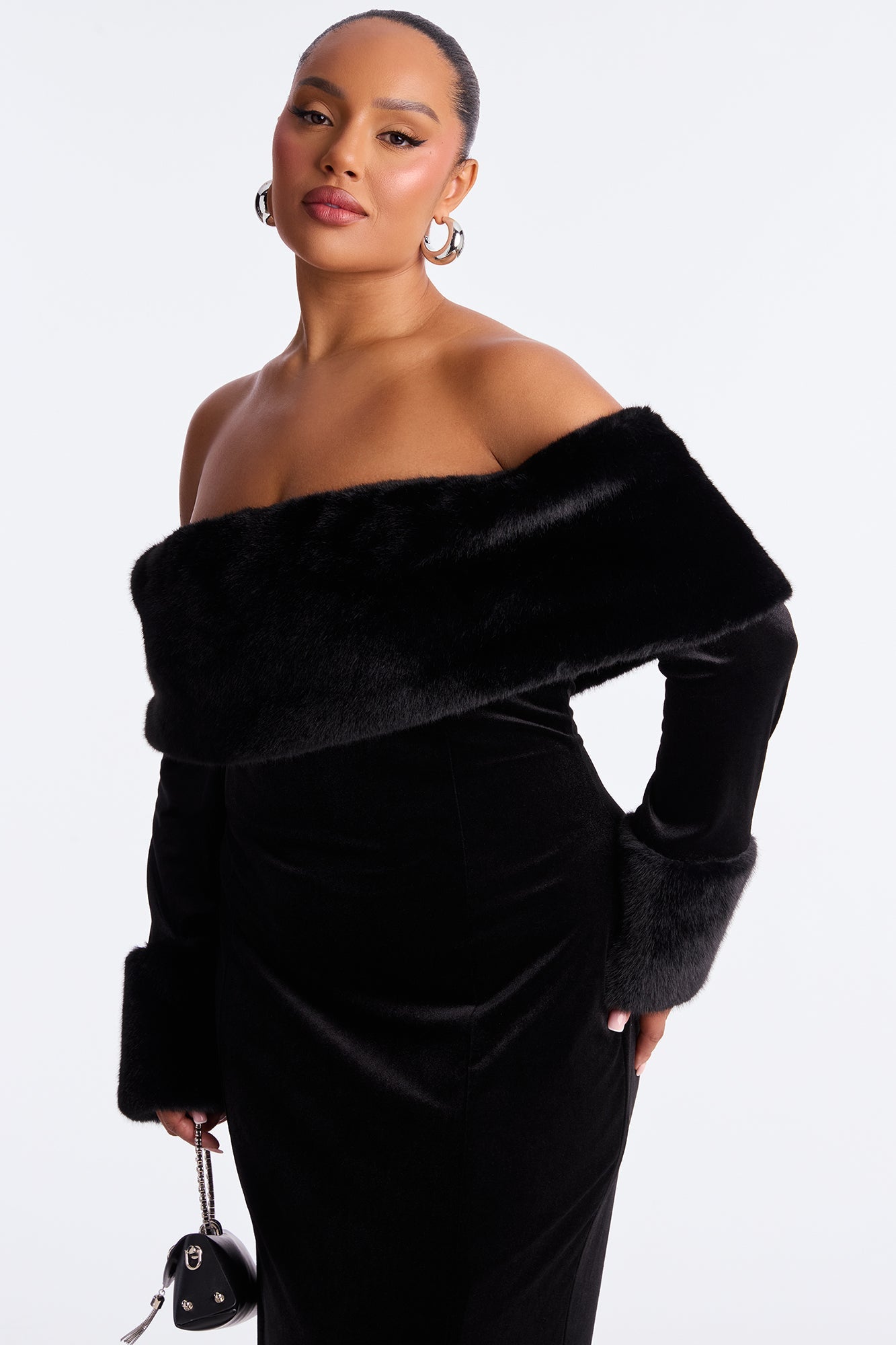Jennifer Velvet Maxi Dress - Black