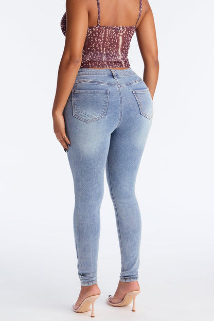 Tall San Diego Sculpting High Rise Stretch Skinny Jeans - Light Wash