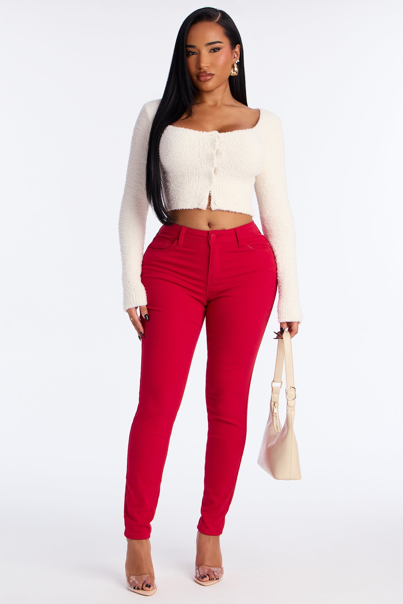 Skinny Uniform Pants - Red