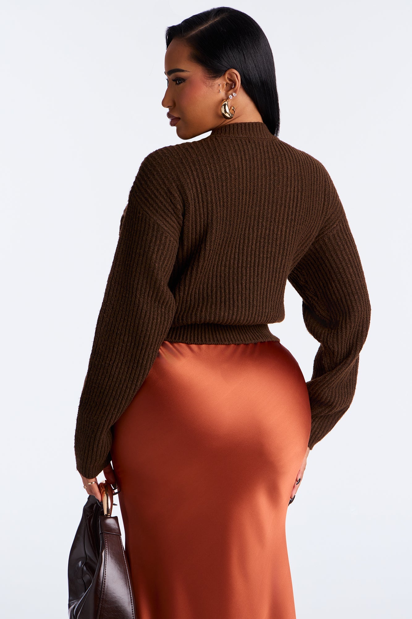Bring Me Coffee Chunky Knit Pullover Sweater - Chocolate