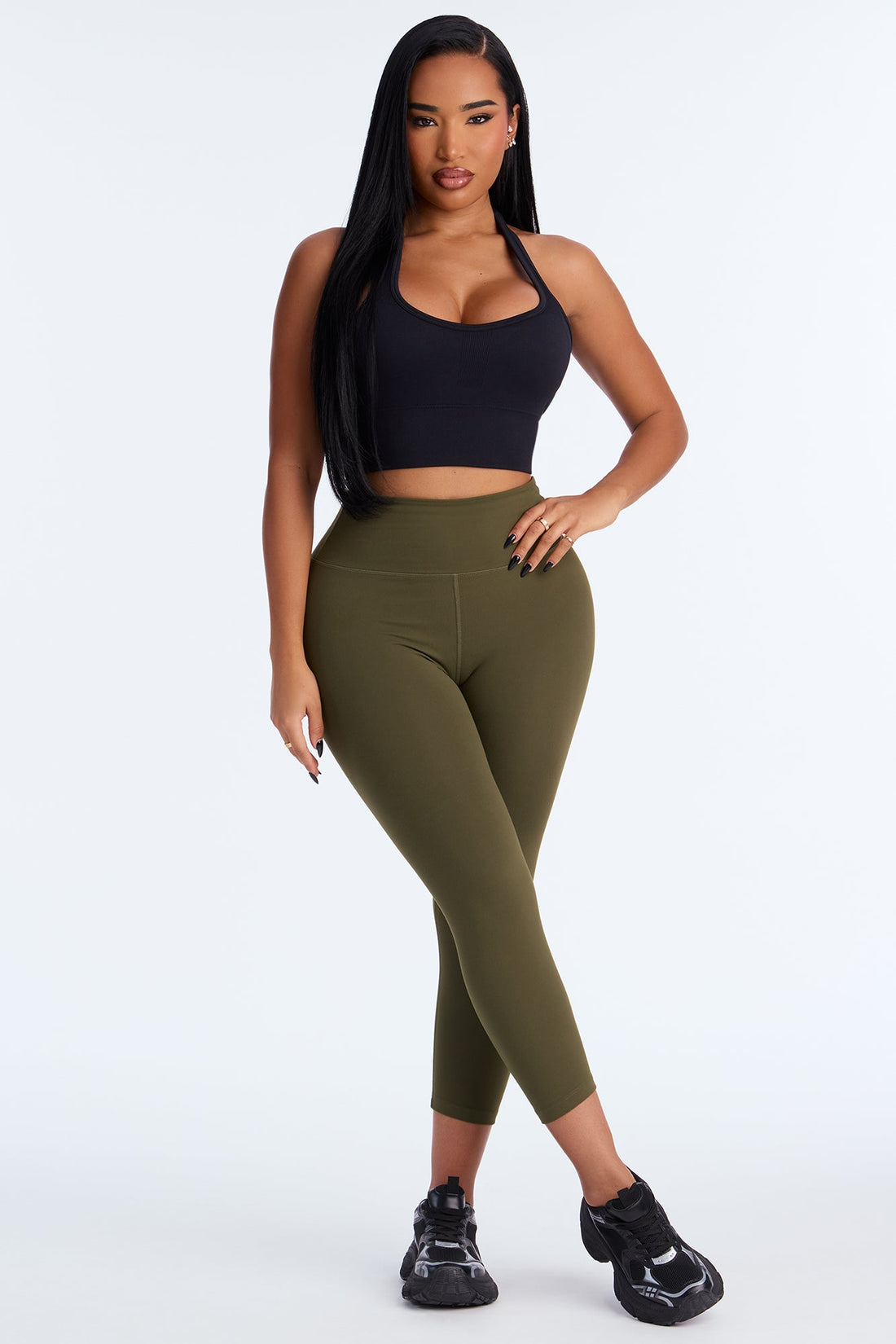 Flexibility Super Soft Capri Active Legging - Olive