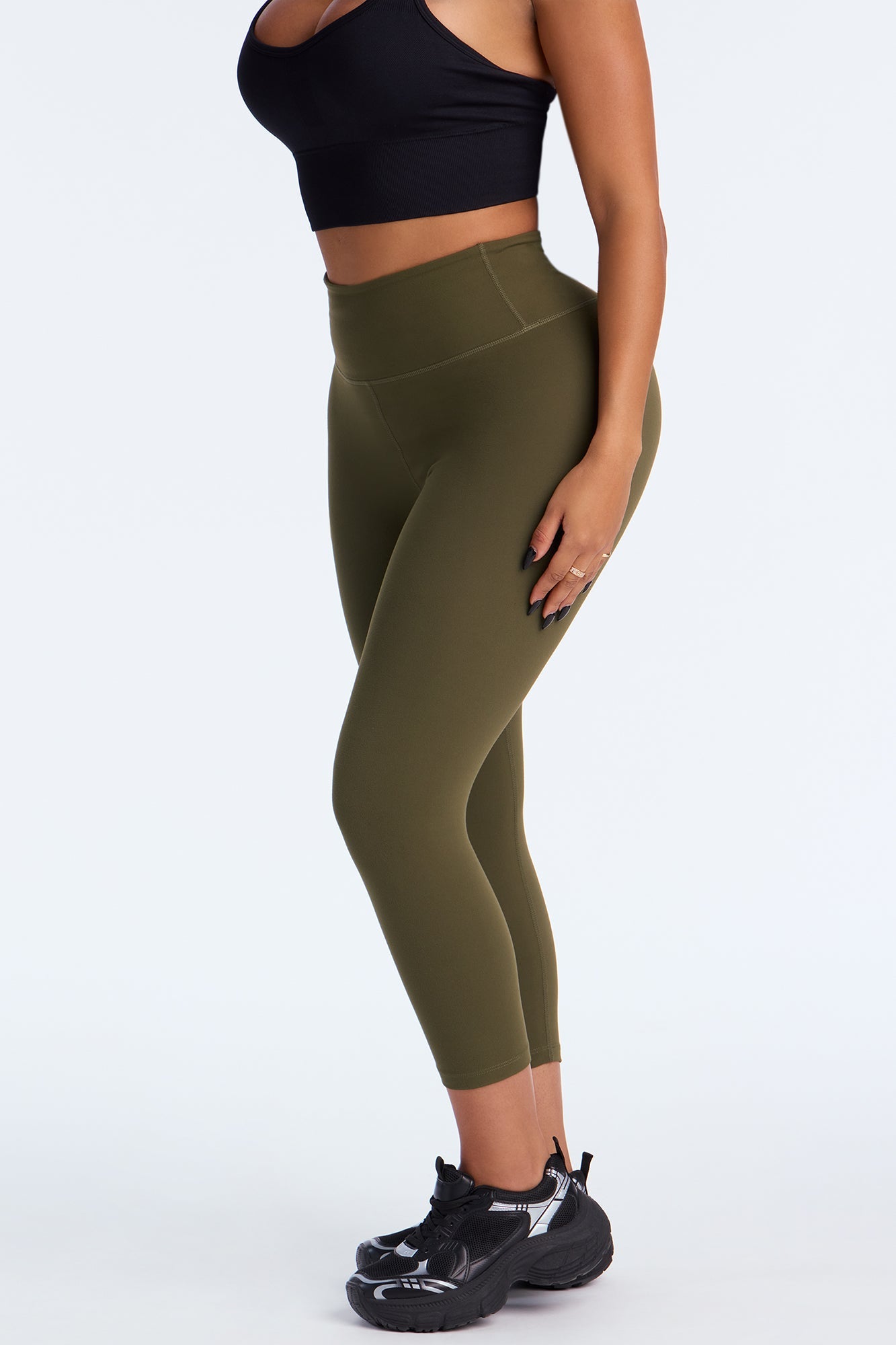 Flexibility Super Soft Capri Active Legging - Olive