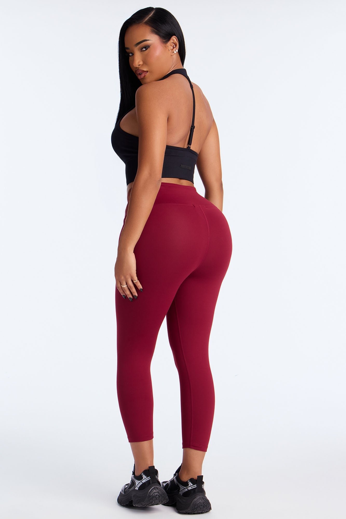 Flexibility Super Soft Capri Active Legging - Burgundy