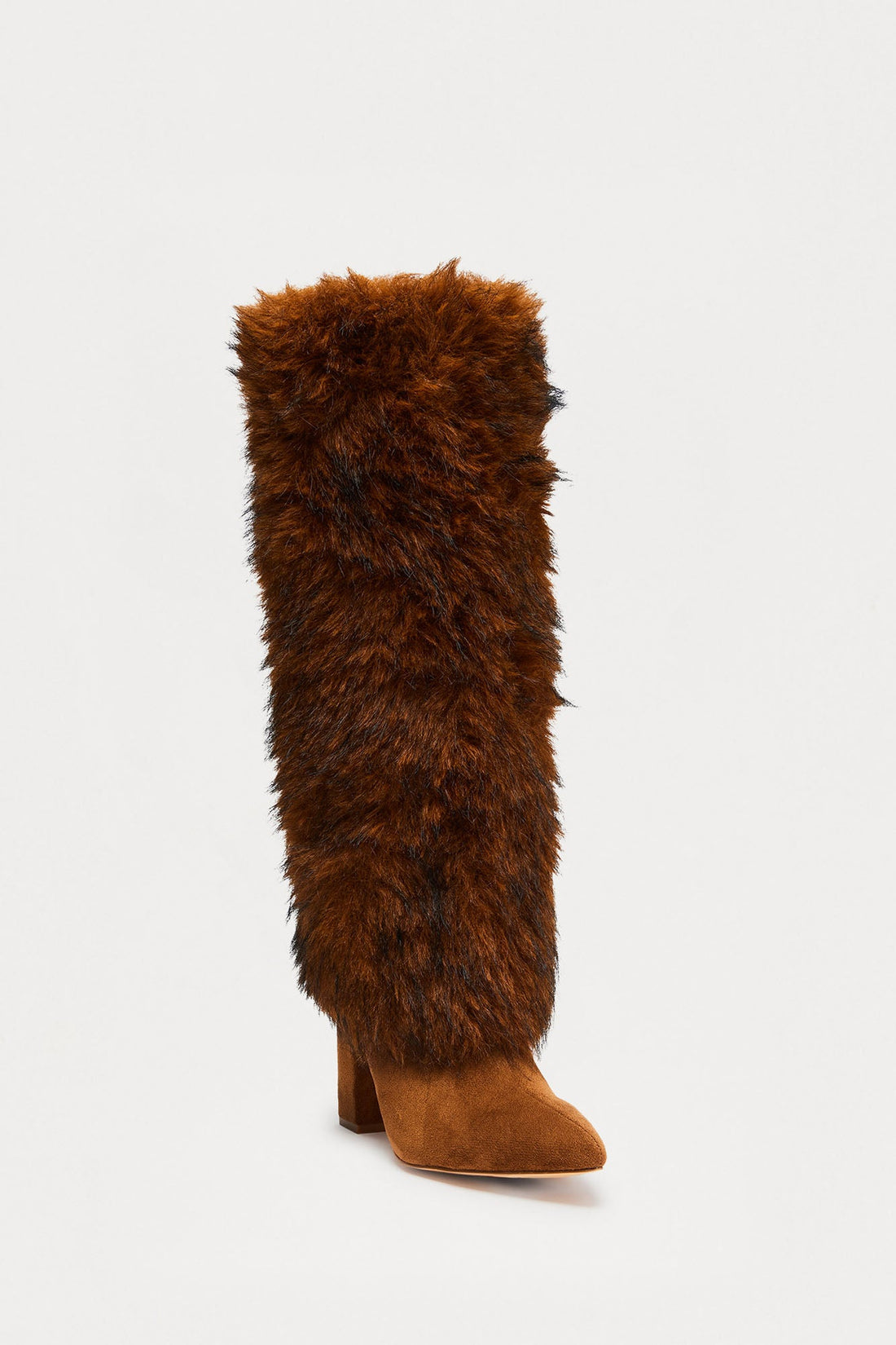 Brenn Faux Fur Knee High Boots - Tan
