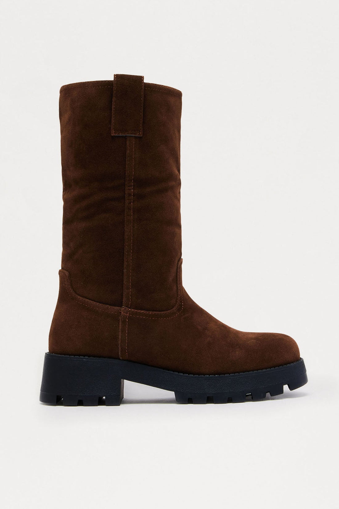 Monterey Faux Suede Boots - Chocolate