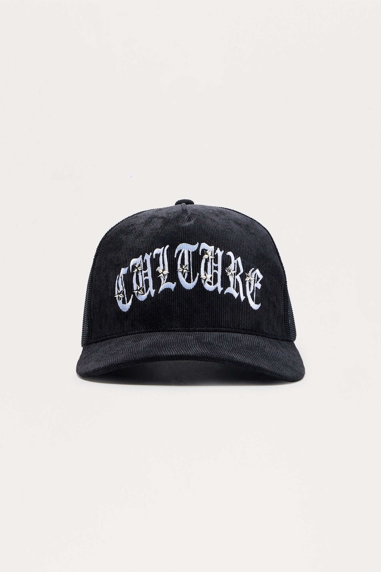 Culture Star Studded Corduroy Structured Snapback Hat - Black