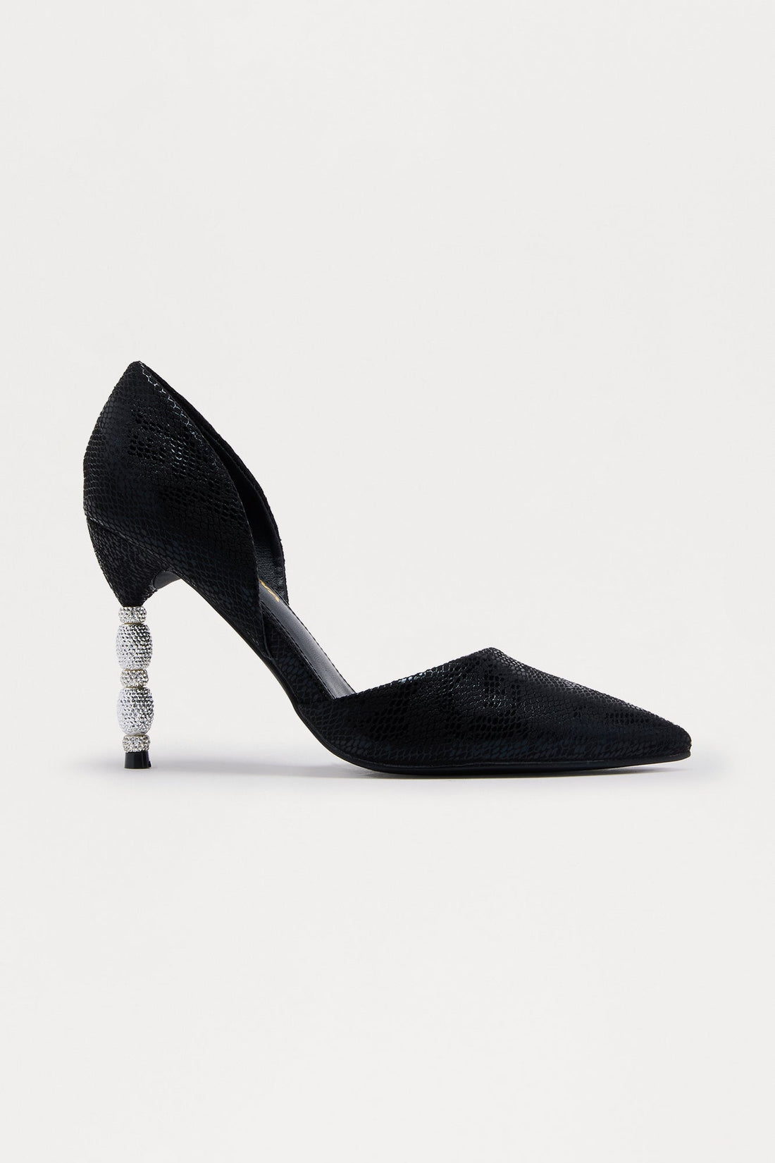 Zoha Rhinestone Heel Pumps - Black
