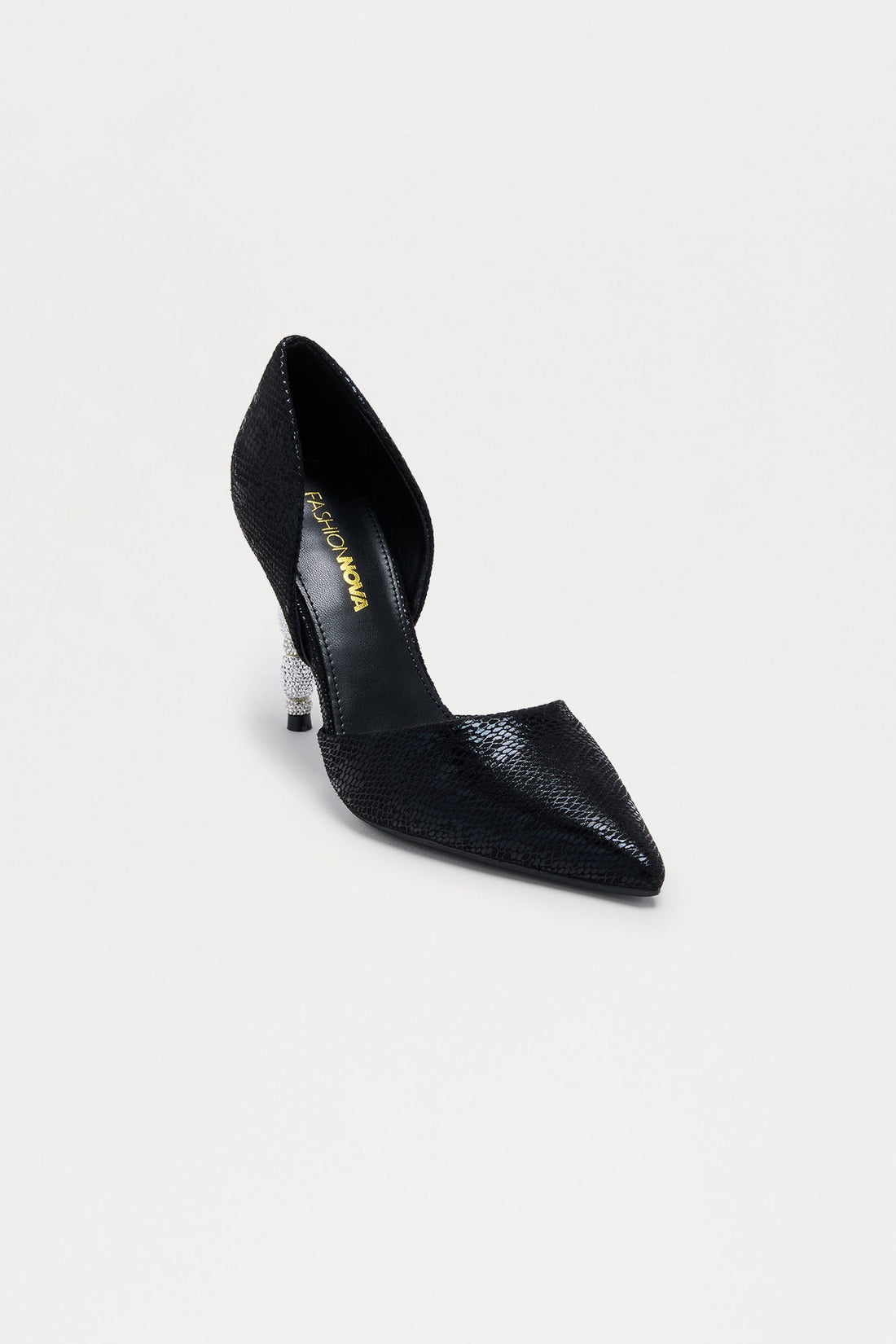 Zoha Rhinestone Heel Pumps - Black