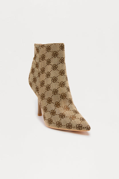 Norie Stiletto Ankle Booties - Brown