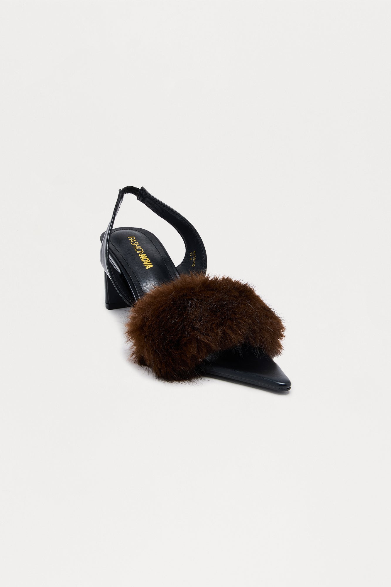 Mag Faux Fur Slingback Pumps - Black
