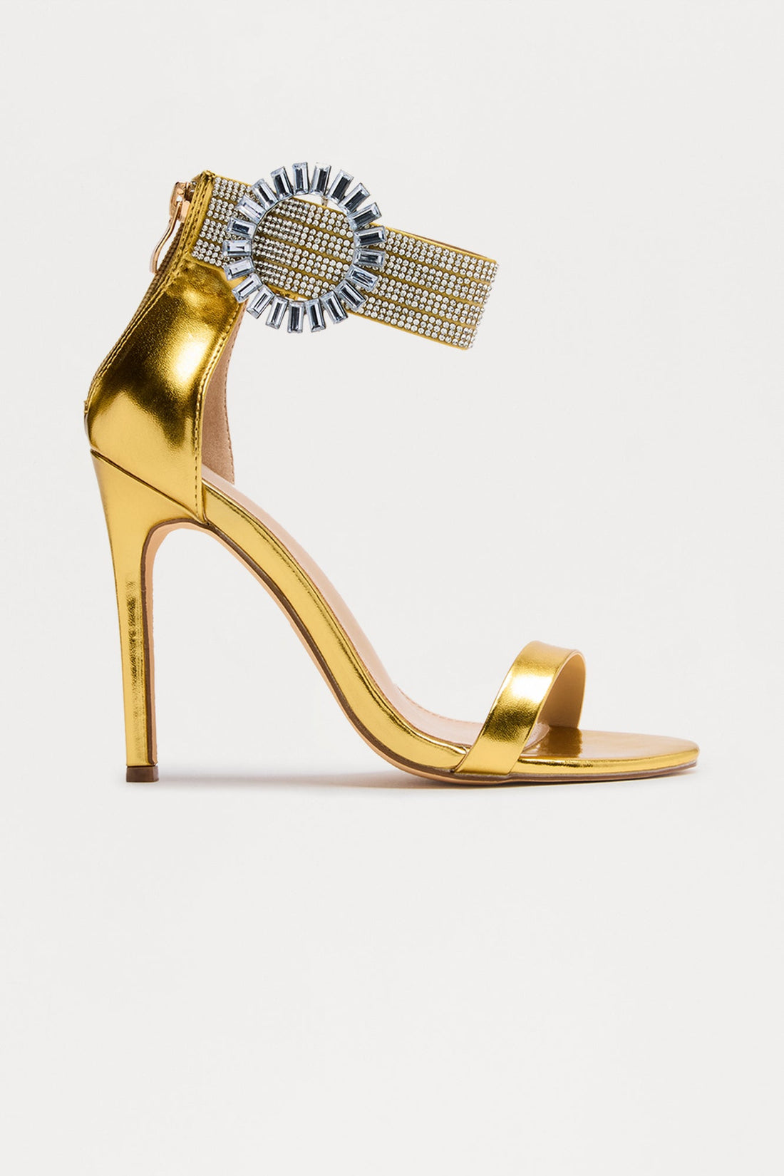 Eloy Jewel Buckle Heels - Gold