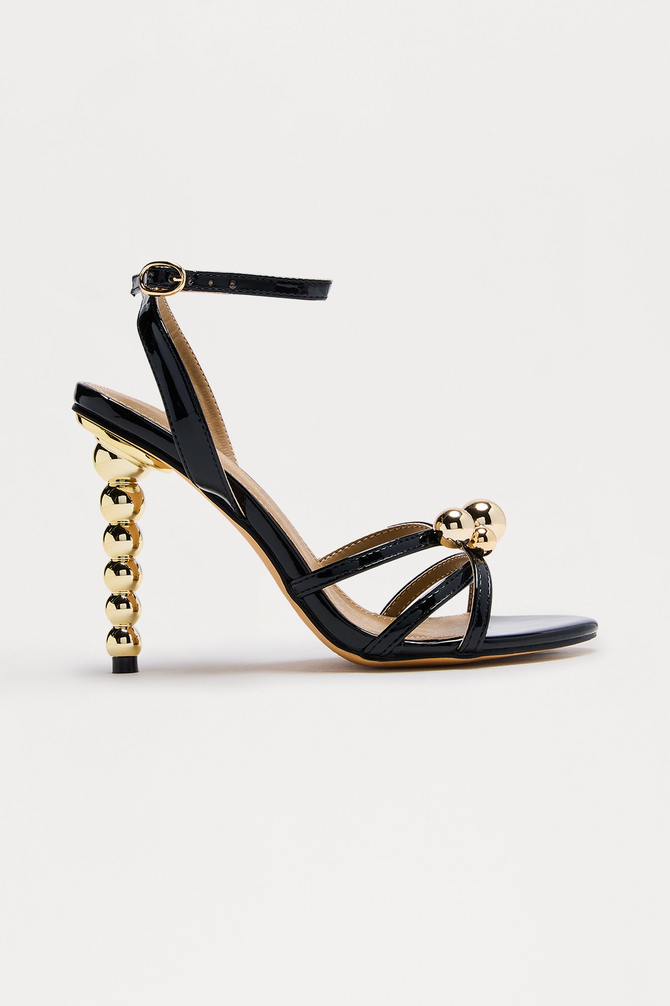 Campari Hardware Ankle Strap Heels - Black